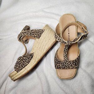 Lucky Brand Summer Cheetah Wedge Heel Womens Sandals, Size 7M